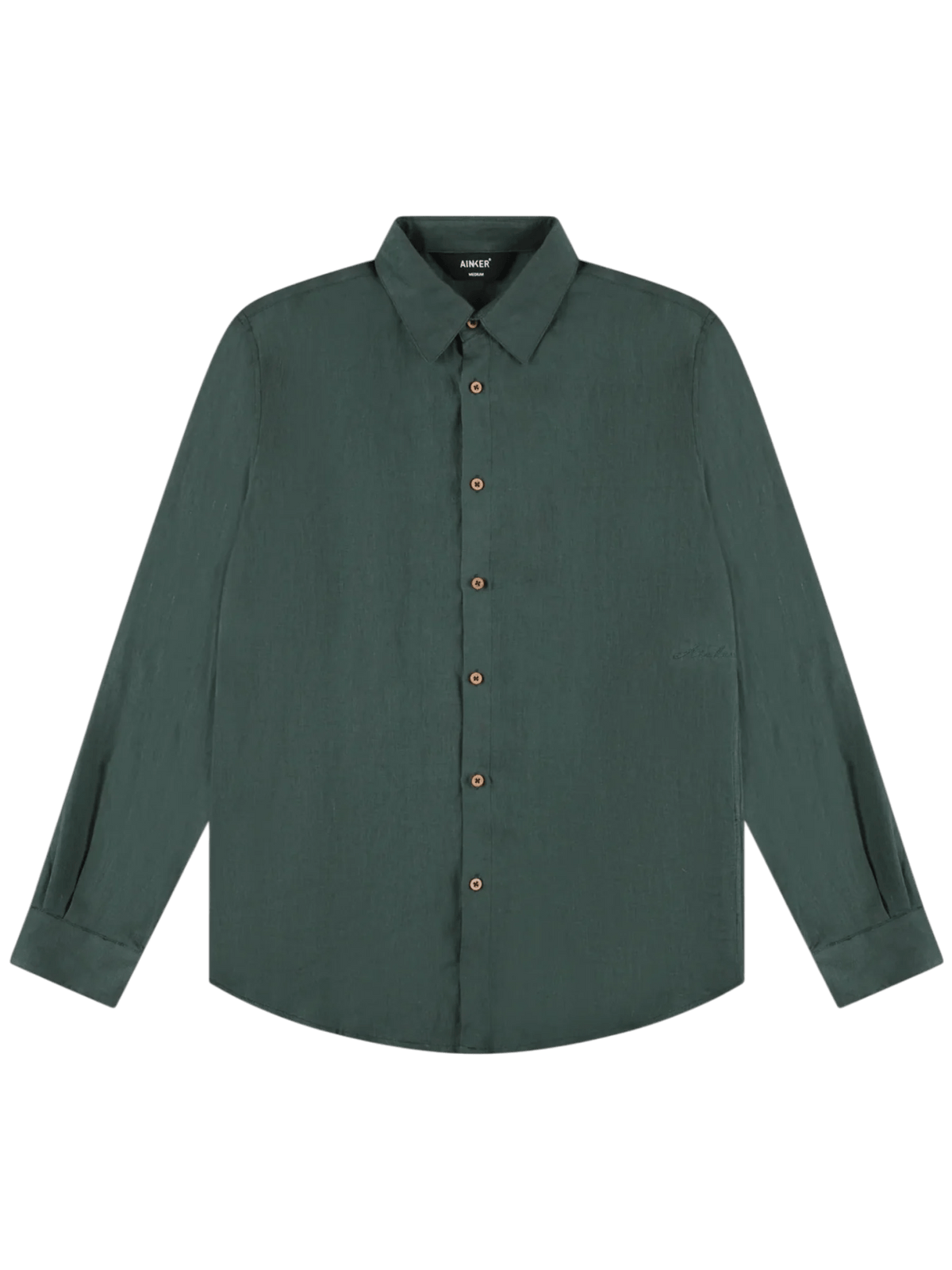 AINKER linen Olive 777 Button Shirt