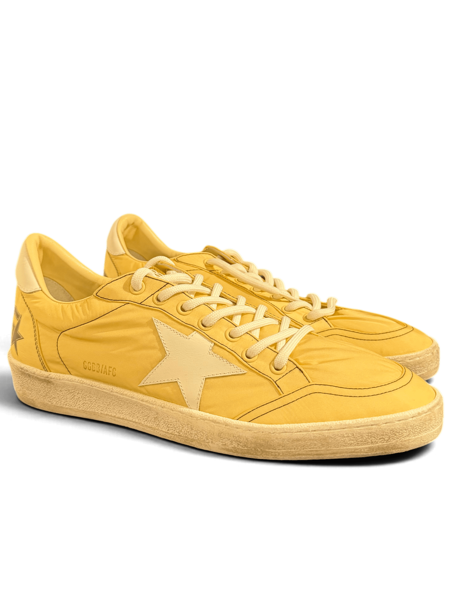 Golden Goose Ball Star Nylon Uppuer Leather Star Heel Beige White