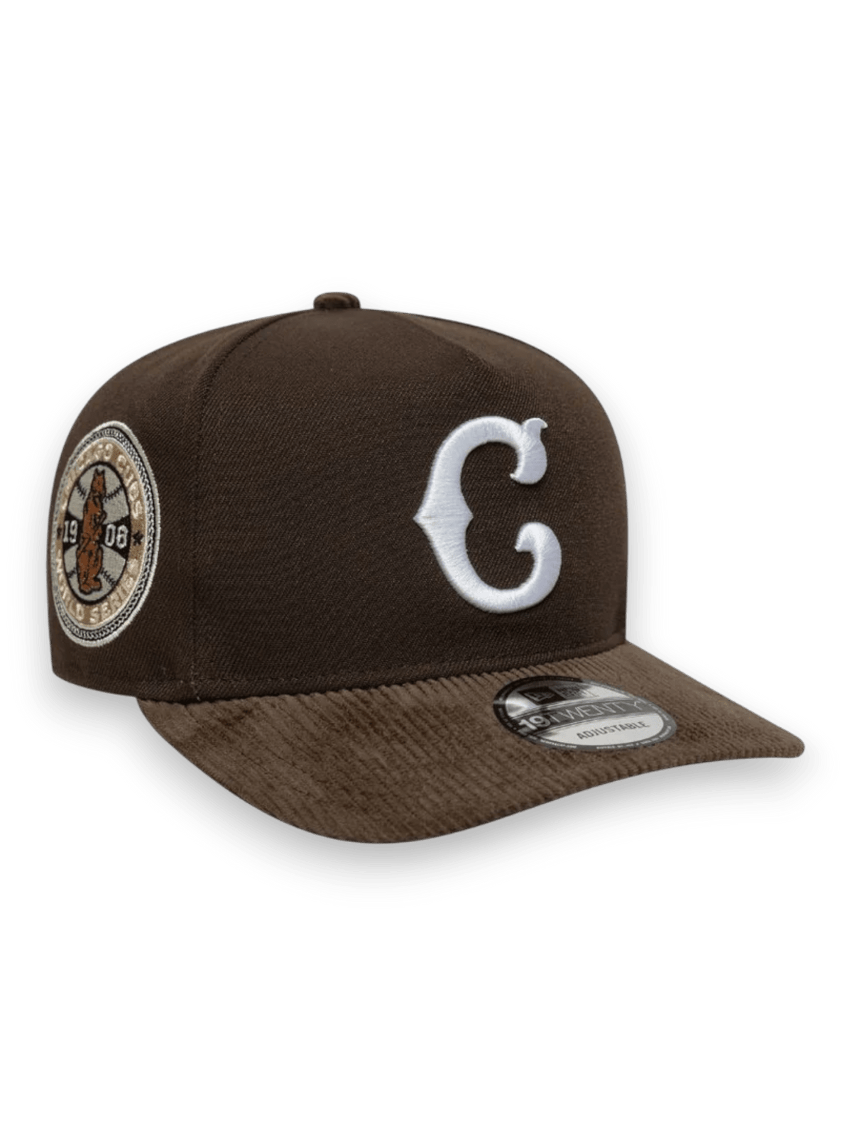 NEW ERA CHICAGO CUBS MLB COOPERSTOWN CORD DARK BROWN 19TWENTY ADJUSTABLE CAP