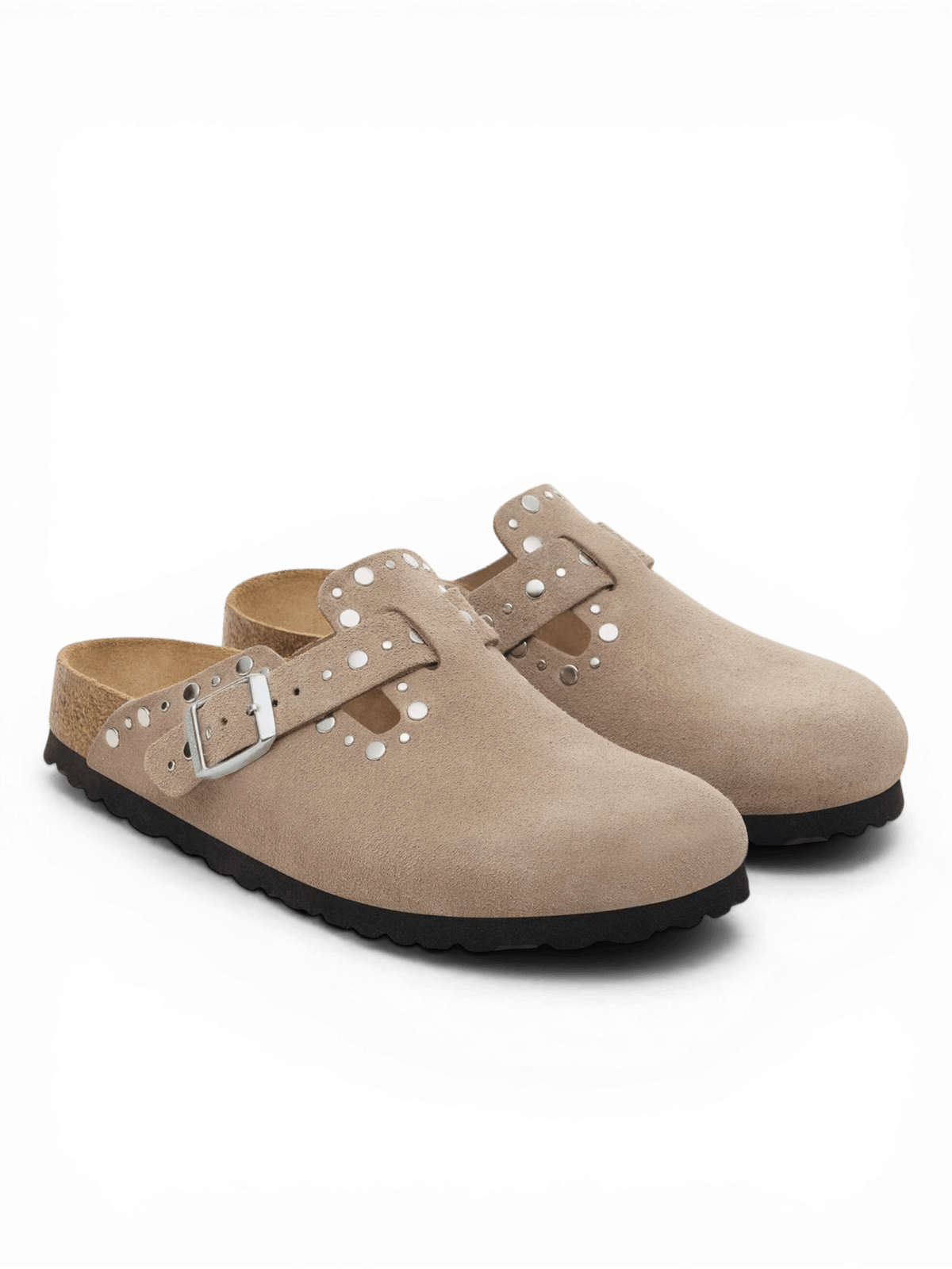 Birkenstock Boston Rivets Pelle scamosciata Taupe