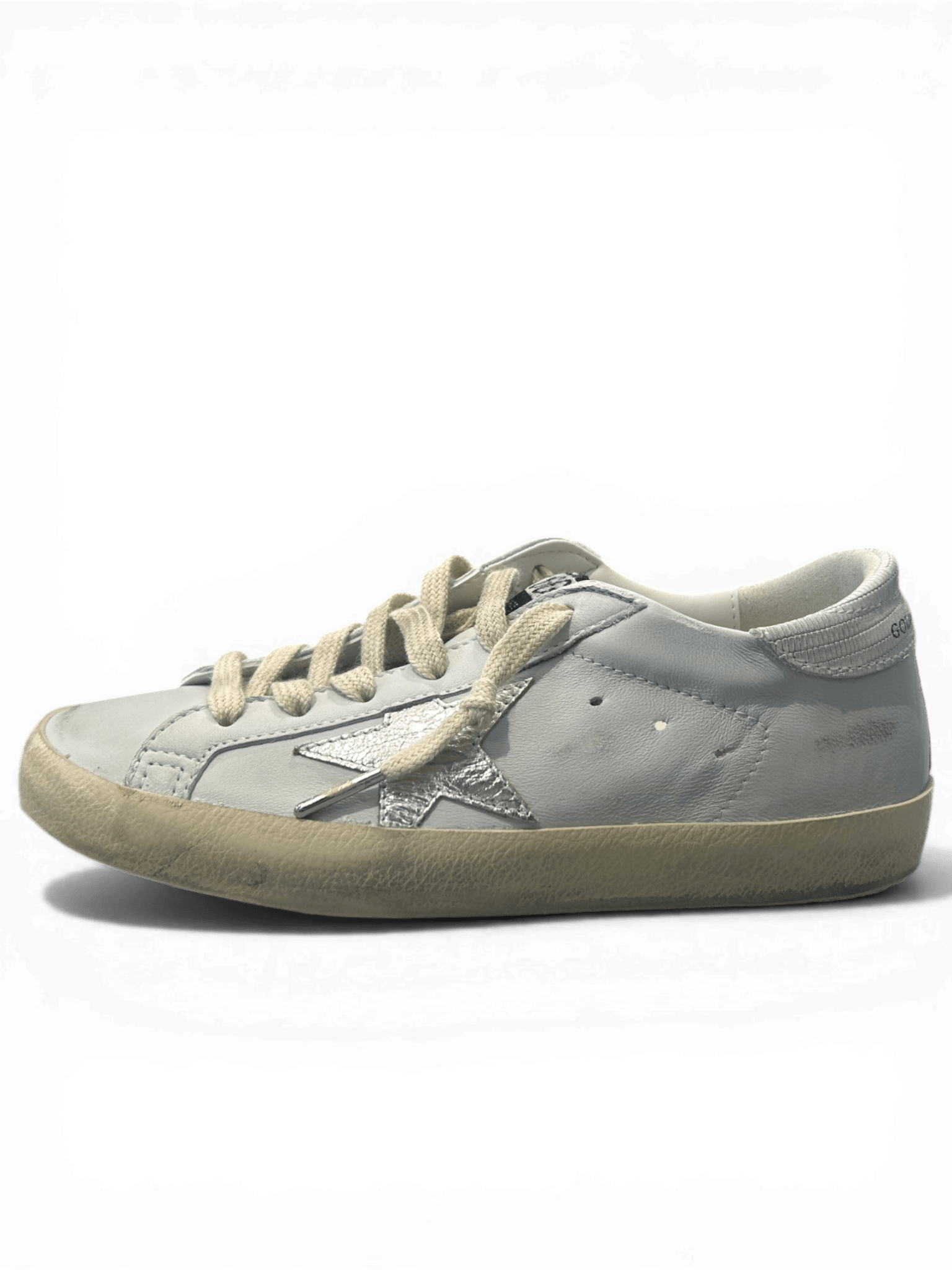 Golden Goose Super-Star Leather Gray Dawn And Laminated Star
