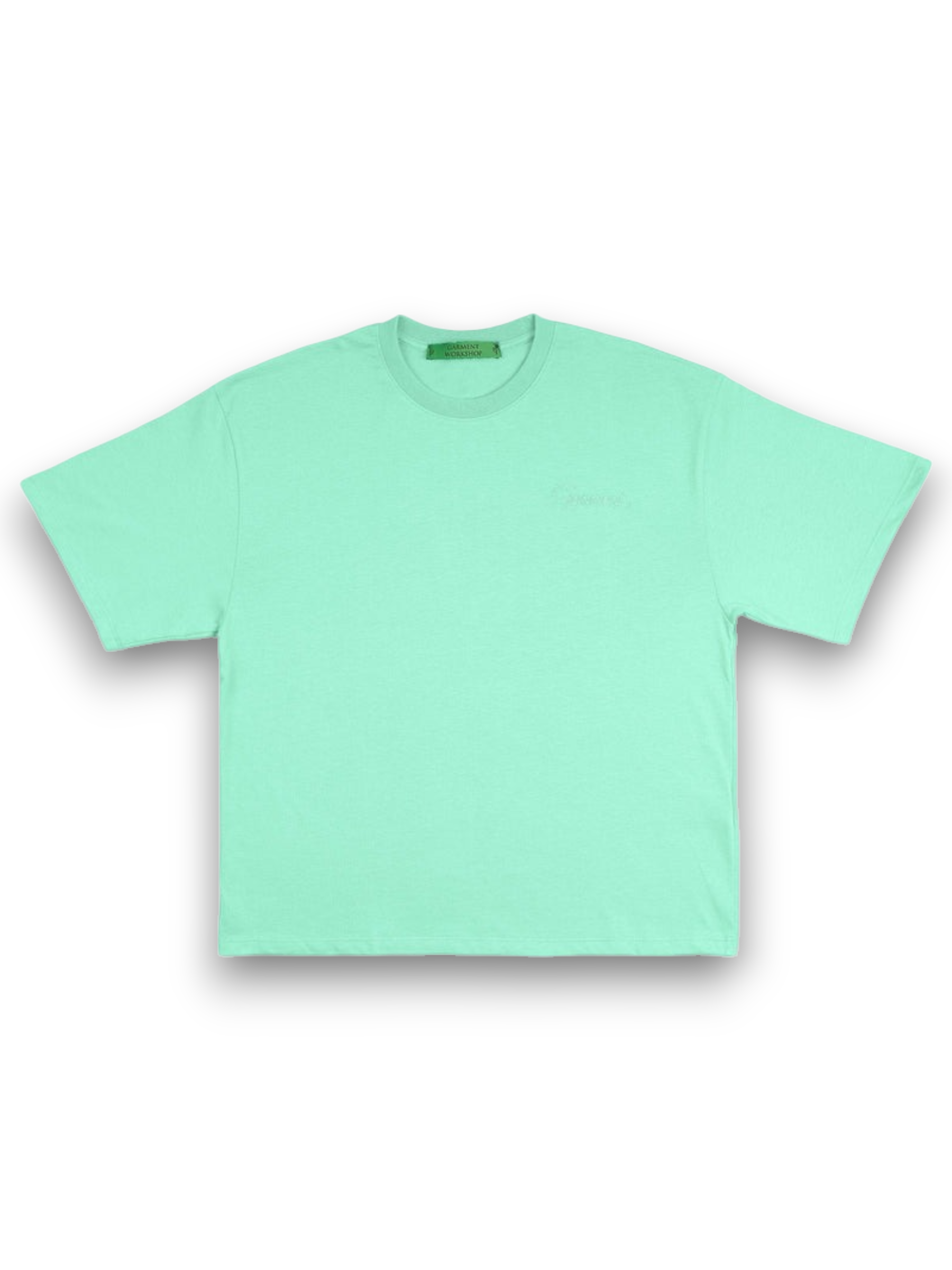 GARMENT EMROIDERED BASIC TEE VIRIDIAN GREEN