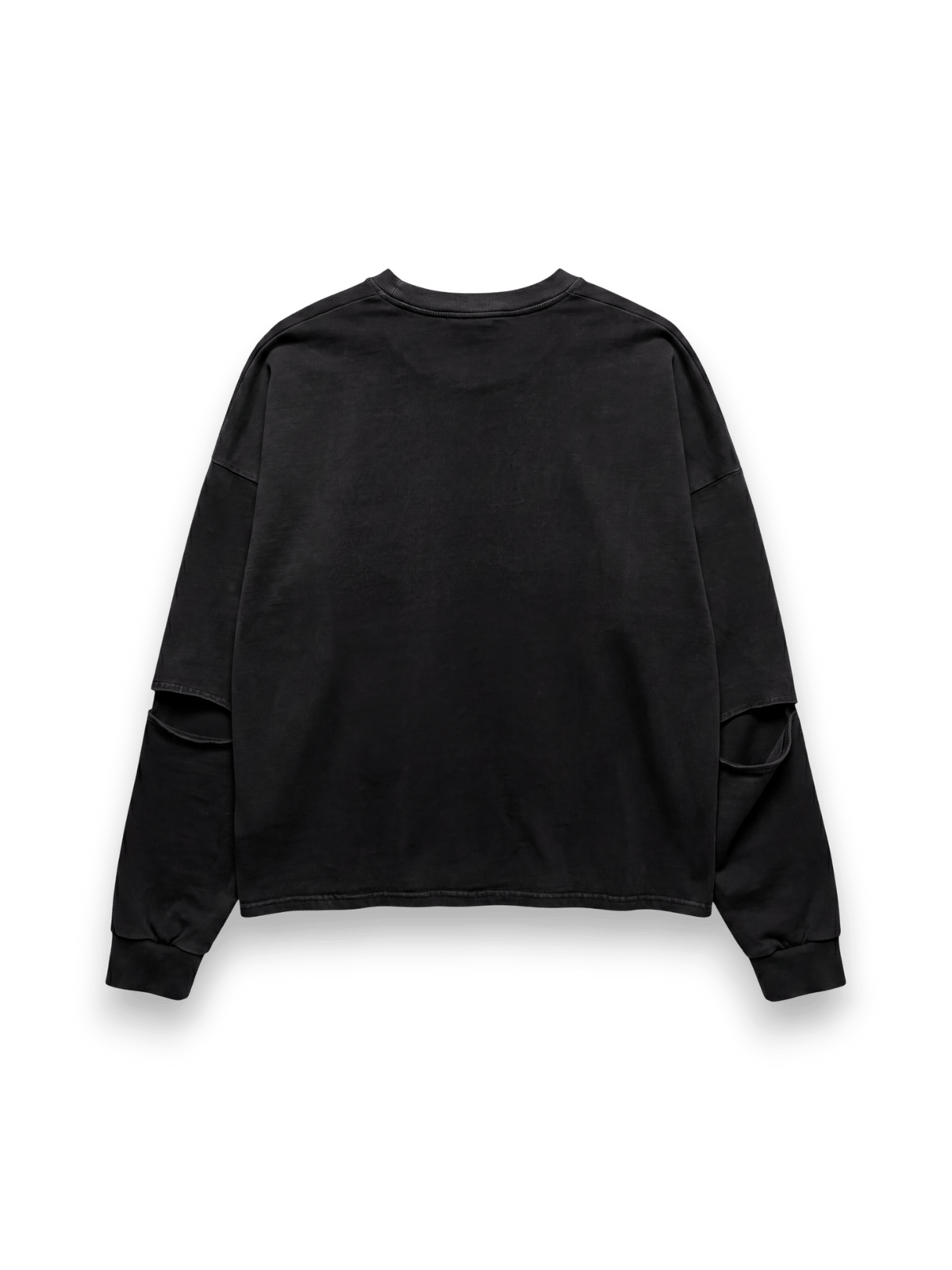 STAY HUMAN ON EARTH STONE WASH LONG SLEEVE RELAXED FIT BLACK