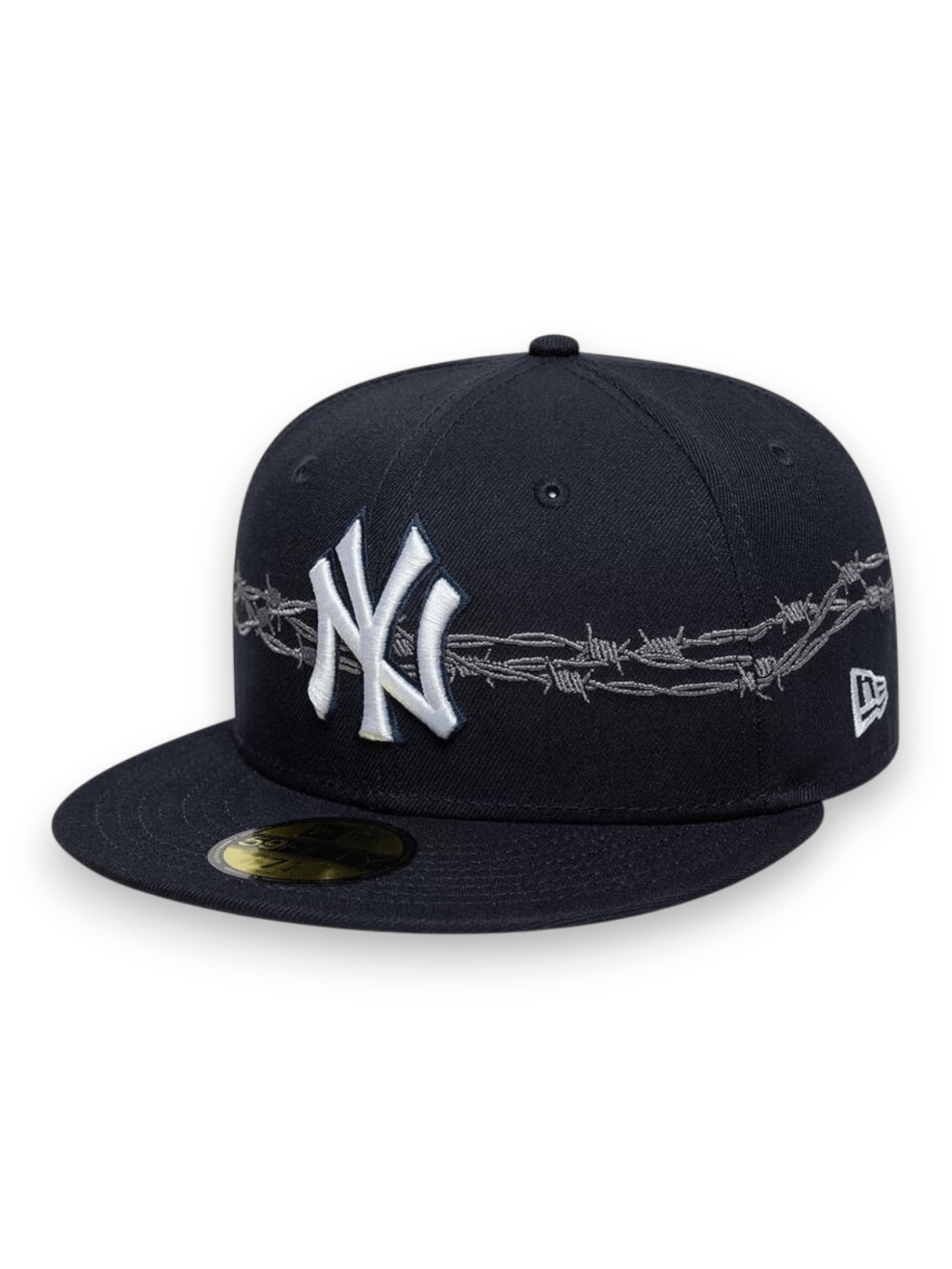 New Era Flat Brim 59FIFTY Icon New York Yankees MLB Navy Blue Fitted Cap