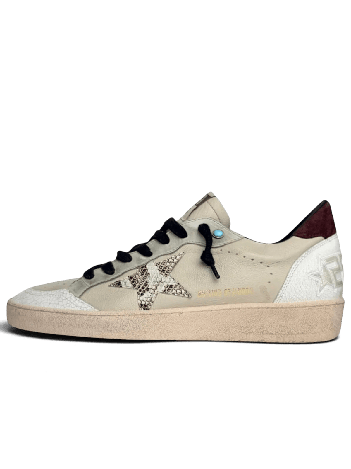 Golden Goose Ballstar White Cream Snake