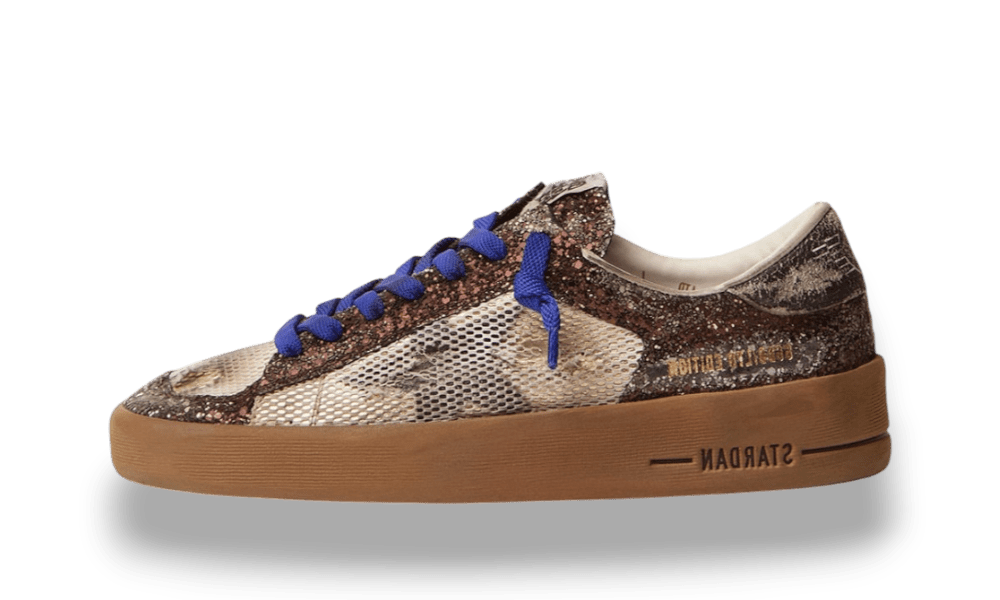 Golden Goose Men’s Stardan LAB Sneakers With Brown Glitter Upper And Black Star