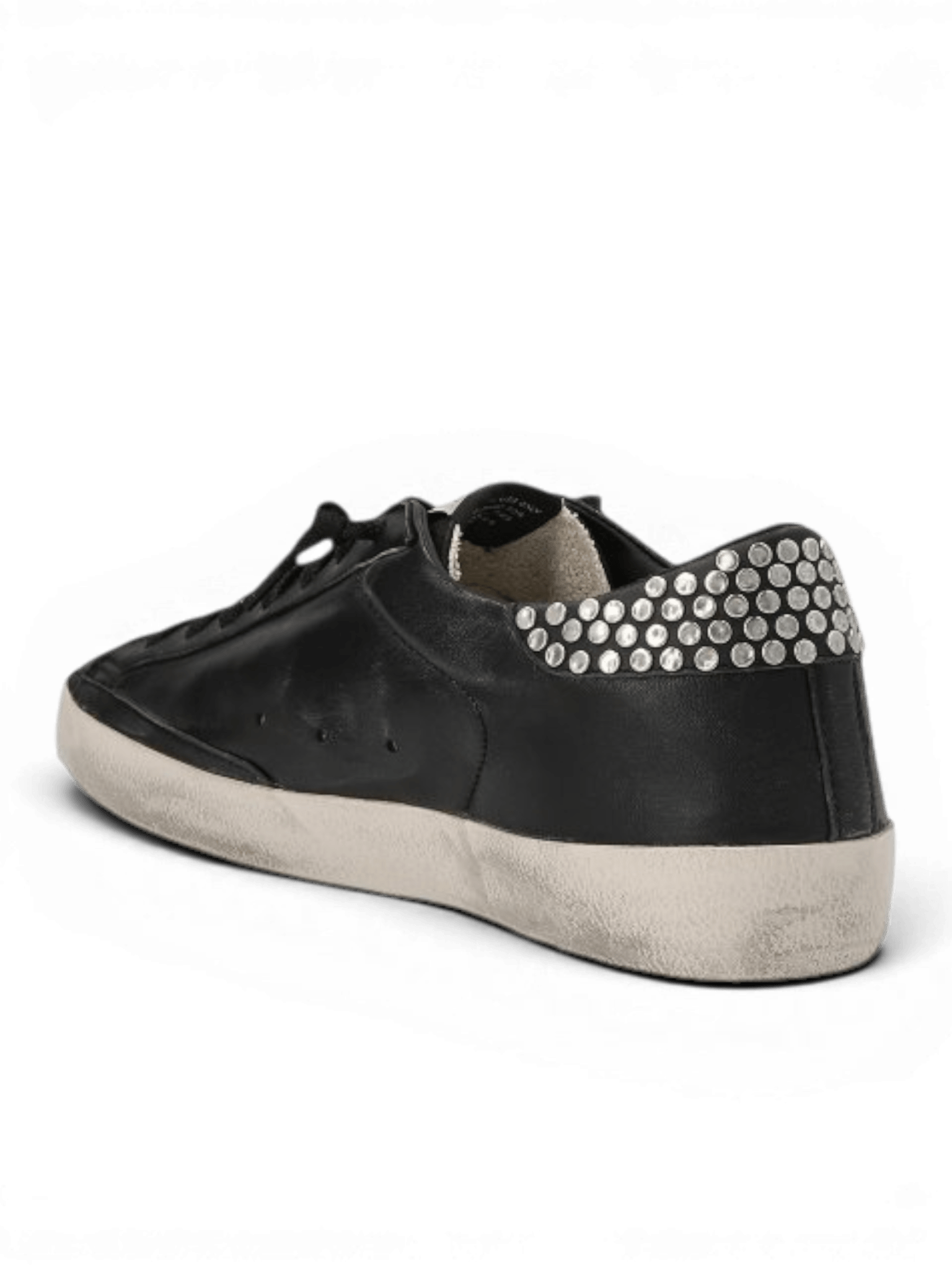 Golden Goose Sneakers superstar black with metal studs metal lettering