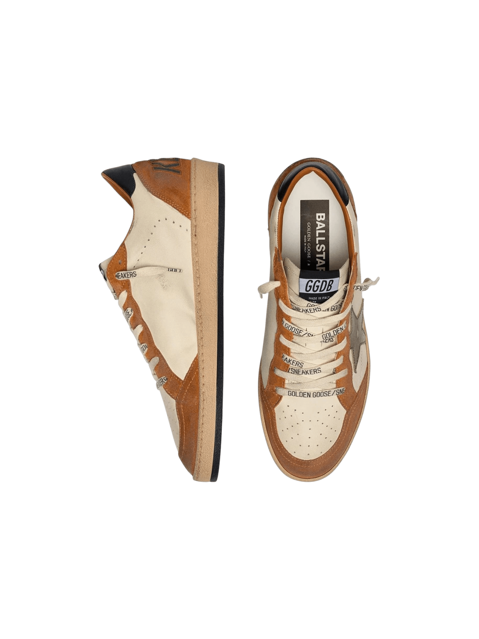 Golden Goose Ball Star Distressed-Effect Leather And Star Laminated
