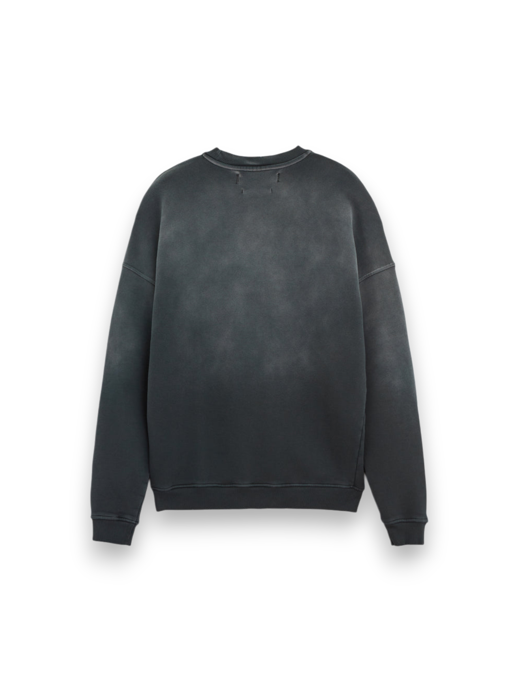 RIPPED RELAXED CREWNECK SWEATER BLACK SUN BLEACHED