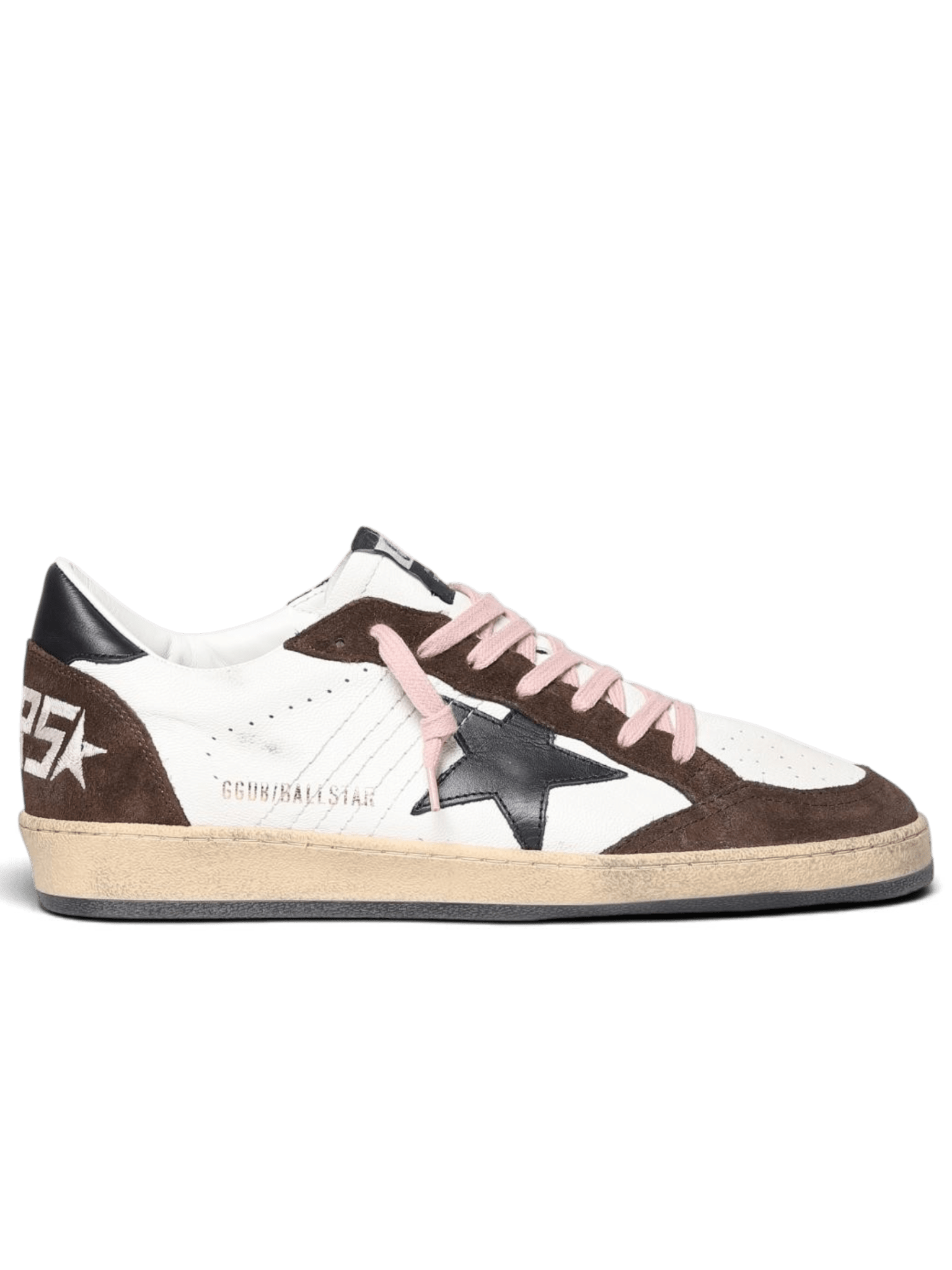 Golden Goose Ball-Star White Brown Pink Laces