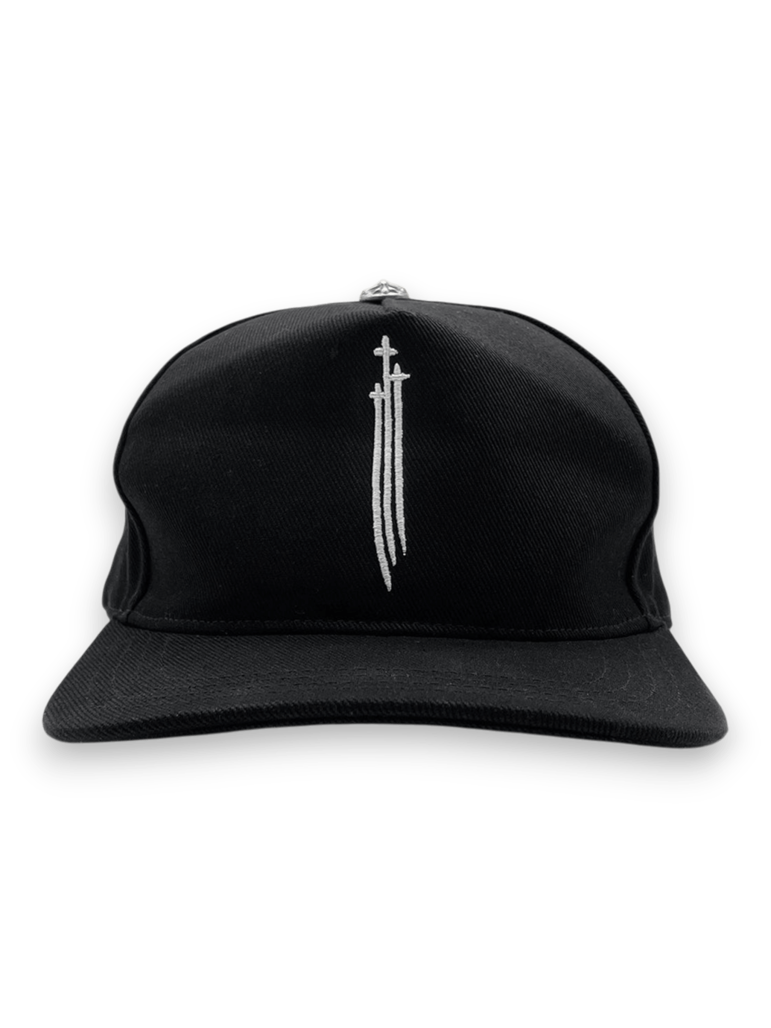 Chrome Hearts RS3 Triple Cross Embriodered Black Baseball Cap