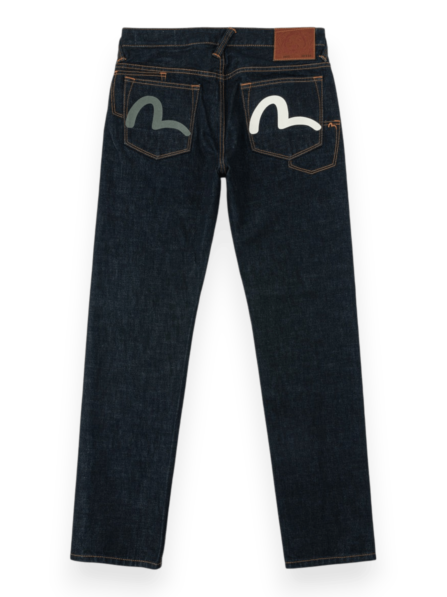 Evisu Grey & White Seagull Print Pocket Selvedge Jeans #2017