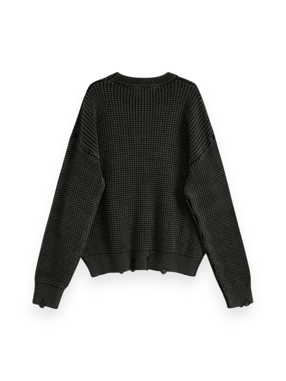 Acupuncture Waffle Sweater Washed Black