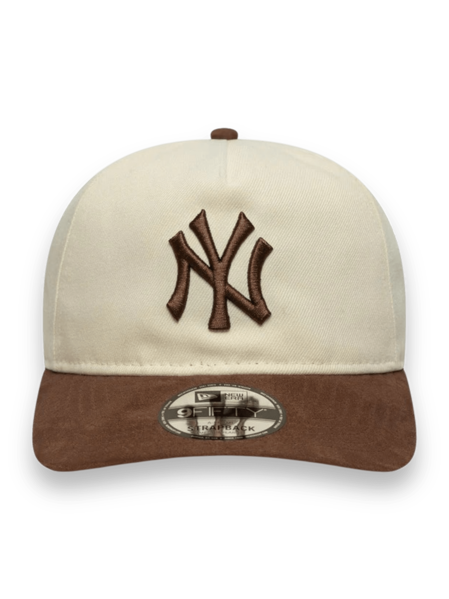 Yankees MLB Suede Visor Light Beige 9FIFTY A-Frame Snapback Cap