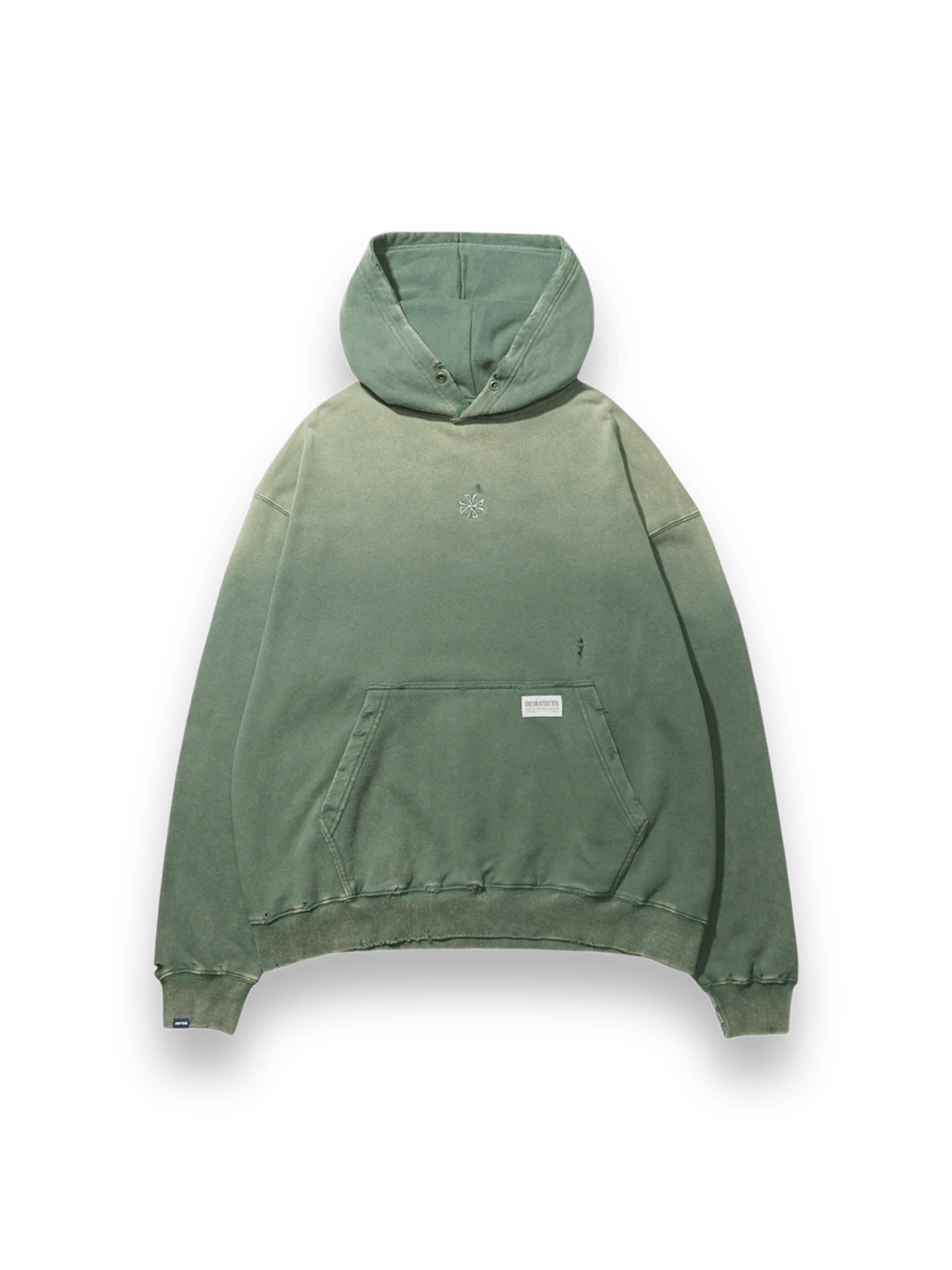 DEVÁ STATES Distressed Hoodie Cross Green